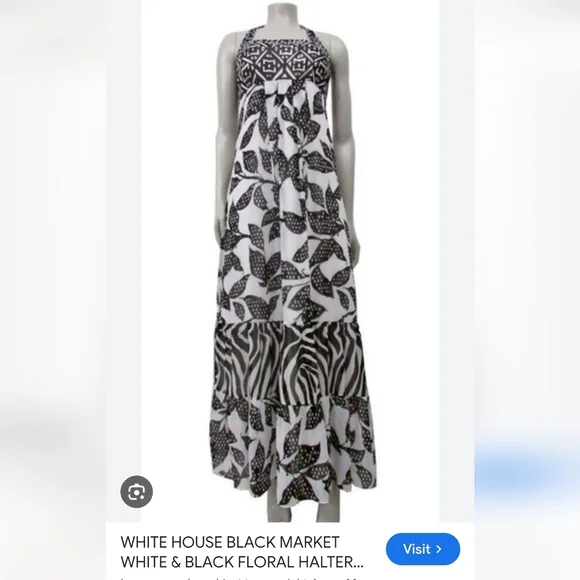 White House Black Market Monochrome Patterned Maxi Dress - Picture 4 of 7